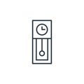 grandfather clock icon vector from antique concept. Thin line illustration of grandfather clock editable stroke. grandfather clock Royalty Free Stock Photo