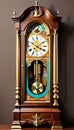 Grandfather clock pendulum roman numerals vintage face