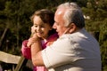 Grandfather and granddaughter