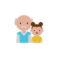 grandfather, granddaughter cartoon icon. Element of family cartoon icon for mobile concept and web apps. Detailed grandfather, gra Royalty Free Stock Photo