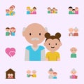 grandfather, granddaughter cartoon icon. family icons universal set for web and mobile Royalty Free Stock Photo