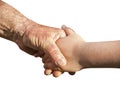 Grandfather and granddaughter holding hands Royalty Free Stock Photo