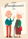 Grandfather and grandmother cartoon characters