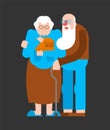 Grandfather and grandmother. Grandpa and Grandma. pensioners Vector illustration