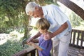 Grandfather And Grandson Building Tree House Together