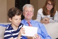 Grandfather and grandson having fun Royalty Free Stock Photo