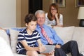Grandfather and grandson having fun Royalty Free Stock Photo