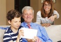 Grandfather and grandson having fun Royalty Free Stock Photo