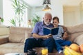 Grandfather With Grandson Reading Together Royalty Free Stock Photo