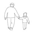 Grandfather and grandson walk Royalty Free Stock Photo