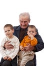 Grandfather with his grandsons Royalty Free Stock Photo