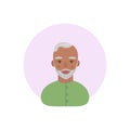 Grandfather. An old dark-skinned grandfather with gray hair and a disheveled beard. Grandfather s avatar in cartoon