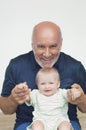 Grandfather Playing With Grandson Royalty Free Stock Photo