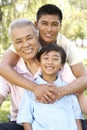 Grandfather With Son And Grandson In Park Royalty Free Stock Photo