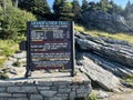 Information sign on Grandfather Trail on Grandfather Mountain Nature Park
