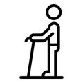 Grandfather walking stick icon, outline style