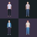 Grandfathers avatars old men vector design
