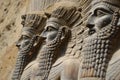 Grandiose Ancient Assyrian relief sculpture. Generate ai