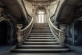 Grandiose Baroque stairway leading. Generate Ai