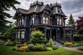 Grandiose Beautiful victorian cute mansion. Generate Ai