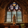 The grandiose church of St. Michael in Dijon, Burgundy. Interior of a gothic cathedral Royalty Free Stock Photo