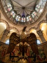 The grandiose church of St. Michael in Dijon, Burgundy. Interior of a gothic cathedral Royalty Free Stock Photo