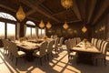 Grandiose classic European style banqueting hall, AI generated