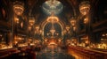 Grandiose Luxury Nightclub Interior With Opulent Chandeliers and Lavish Decor