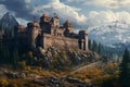 Grandiose Medieval castle building. Generate AI