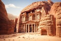 Grandiose Petra temple from Jordan. Generate ai
