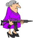 Grandma with an assault rifle