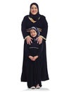 Grandma is the best. Studio portrait of a happy muslim grandmother and granddaughter isolated on white.