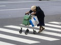 Grandma crossing the street