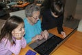 Grandma gets a lesson in computer operation