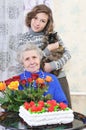 Grandma with graddaughter