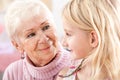 Grandma and granddaughter closeup