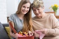 Grandma and granddaughter laughing Royalty Free Stock Photo