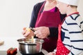 Grandma and grandson cooking together Royalty Free Stock Photo