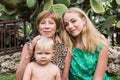 Grandma, grandson and granddaughter in the Park