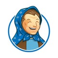 Grandma or granny mascot character with veil logo design, vector format Royalty Free Stock Photo