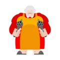 Grandma with gun. old woman with weapon Royalty Free Stock Photo