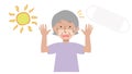 Grandma of illustrations that did not sunburn only mask portion to the mask Royalty Free Stock Photo