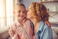 Grandma and little girl at home Royalty Free Stock Photo