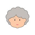 Grandma logo cartoon icon, funny illustration of old woman cartoon, character, vector, illustration