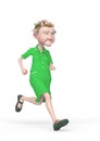 Grandma nurse cartoon is jogging in white background Royalty Free Stock Photo