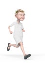 Grandma nurse cartoon is jogging in white background Royalty Free Stock Photo