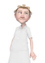 Grandma nurse cartoon on stand up pose in white background