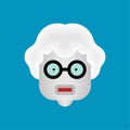 Grandma robot face. Iron grandmother head. Governess Cyborg Royalty Free Stock Photo