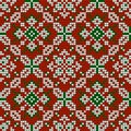 Grandma s Christmas knitting pattern in red, green and white colors