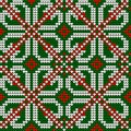 Grandma s Christmas knitting pattern in red, green and white colors